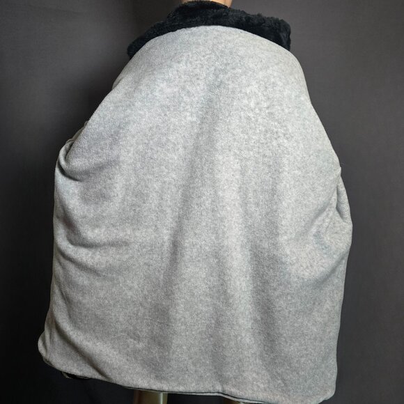 Vintage 80s Faux Fur Coat Black Zebra Print Size L Oversized Gender Neutral - Picture 15 of 16